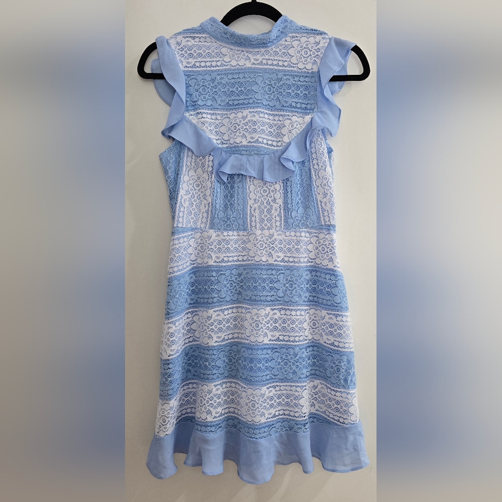 Boohoo Light Blue Lace Dress